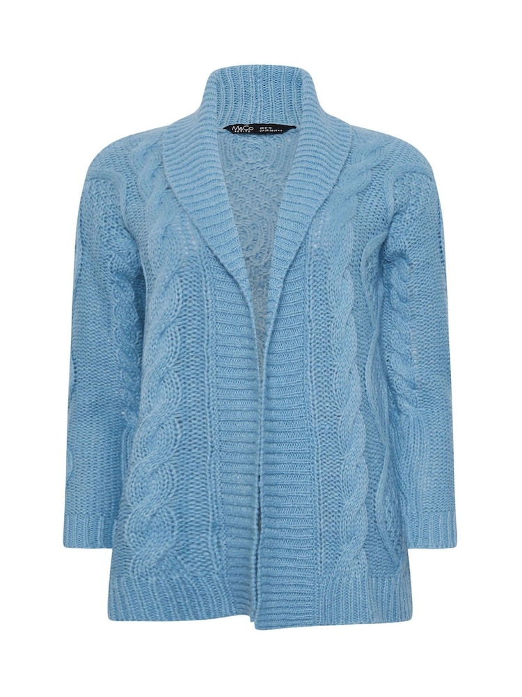 M&Co Blue Petite Longline Cardigan - Image 5 of 5 M&Co Blue Petite Longline Cardigan - Image 5 of 5