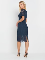 M&Co Blue Petite Lace Sweetheart Dress - Image 3 of 5