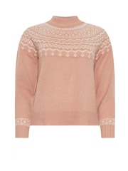 M&Co Pink Petite Placement Fairisle Pattern Jumper - Image 5 of 5