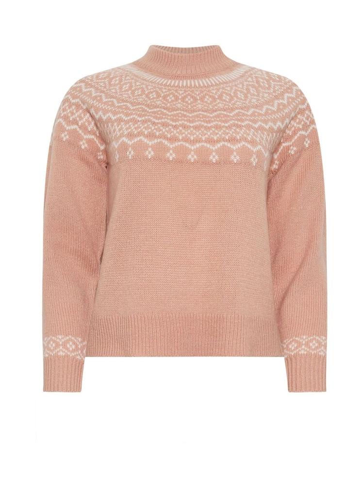 M&Co Pink Petite Placement Fairisle Pattern Jumper - Image 5 of 5