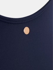 Mint Velvet Navy Blue Colourblock Bandeau Tummy Control Swimsuit - Image 9 of 9