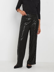 M&Co Black Sequin Trousers - Image 1 of 5