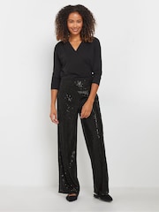M&Co Black Sequin Trousers - Image 2 of 5