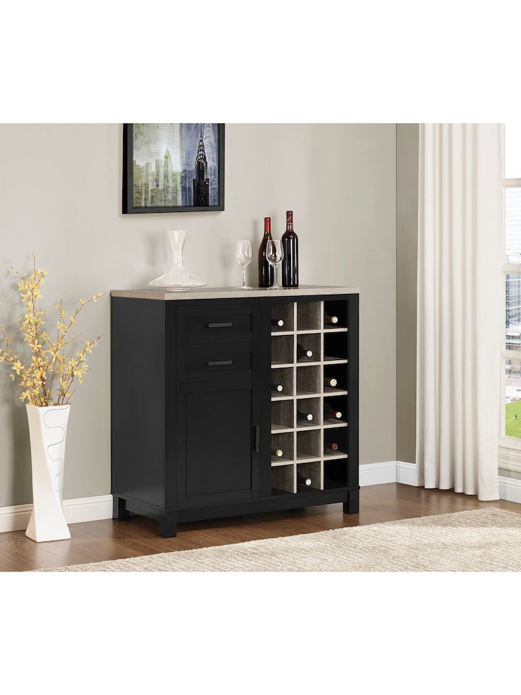 Dorel Home Black Carver Bar Cabinet - Image 1 of 6