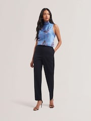 Ted Baker Blue Varosa Printed Sleeveless Cowl Neck Top - Image 1 of 6