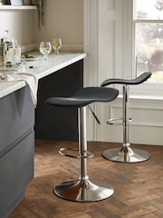 Alphason Black Ohio Leather Bar Stool - Image 1 of 6