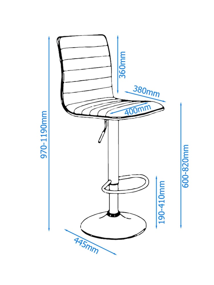Alphason Black Colby Bar Stool - Image 5 of 5