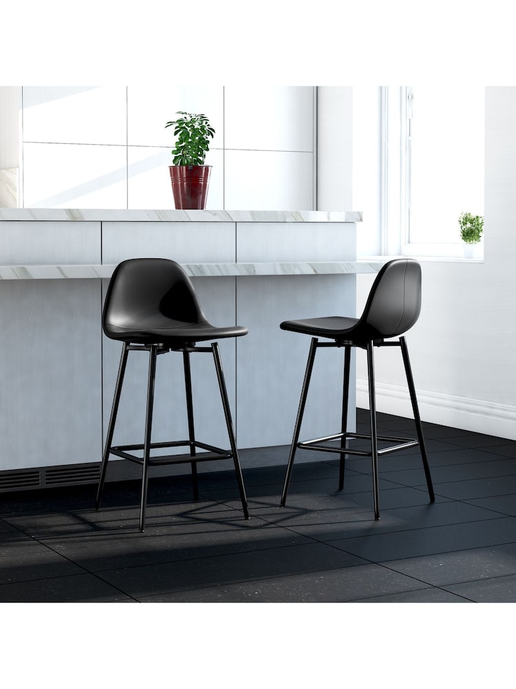 Dorel Home Black Calvin Bar Stool - Image 1 of 6 Dorel Home Black Calvin Bar Stool - Image 1 of 6