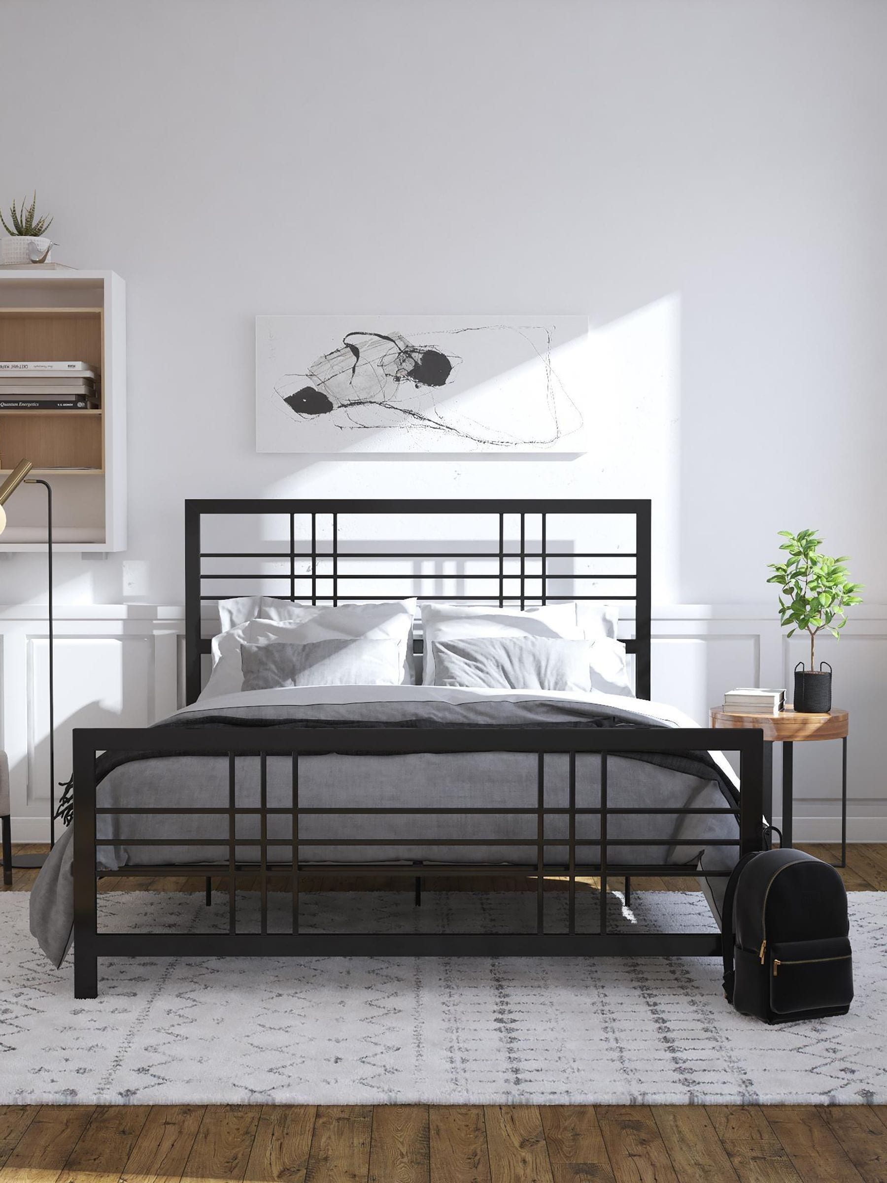 Dorel King Size Metal Bed Frame - Black - Image 4