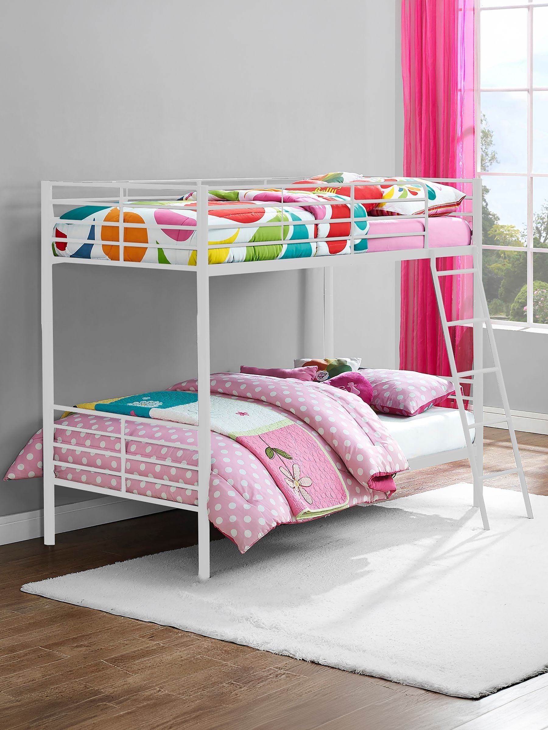 DHP Furniture Convertible Bunk Bed White Single Over Single - Image 4
