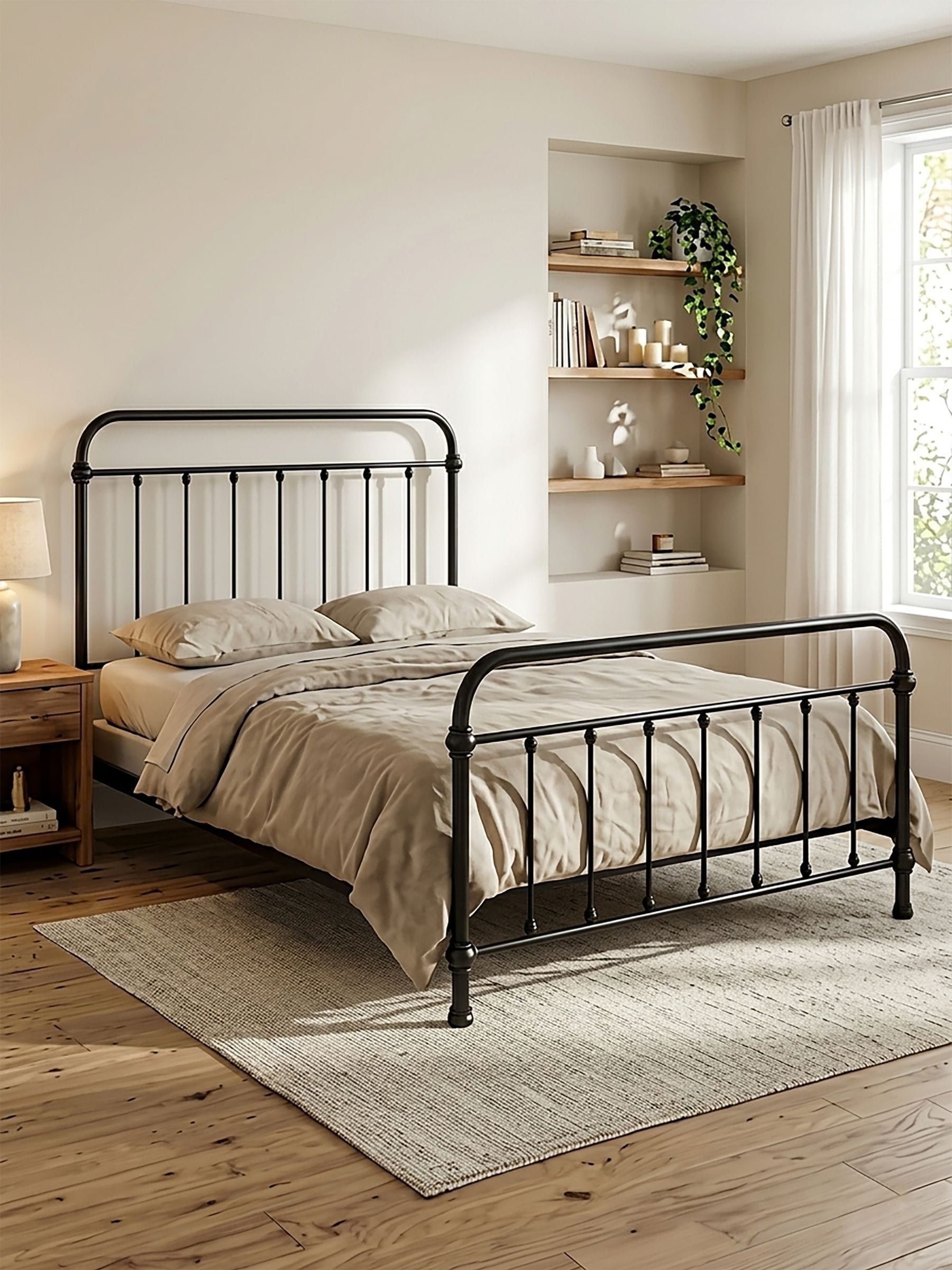 DHP Wallace Metal Bed, Black King - Image 4