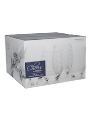 Mikasa Set of 4 Clear Etched Silver Crystal Stemless Wine Glass - Image 4 of 4
