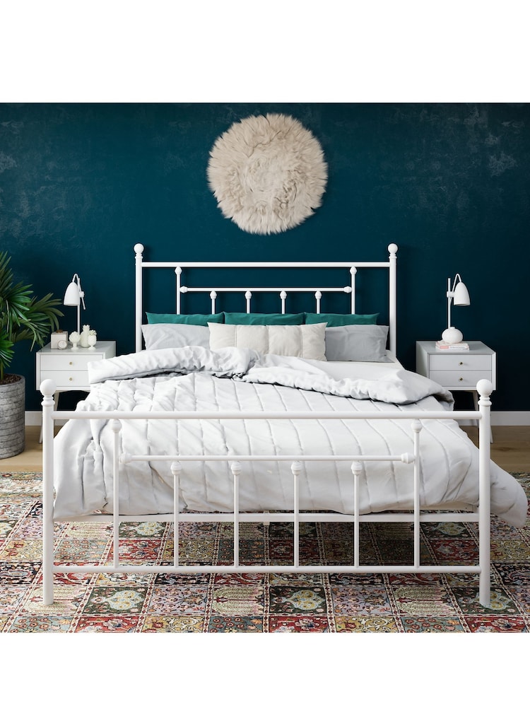 Dorel Home White Manila Metal Bed - Image 2 of 6