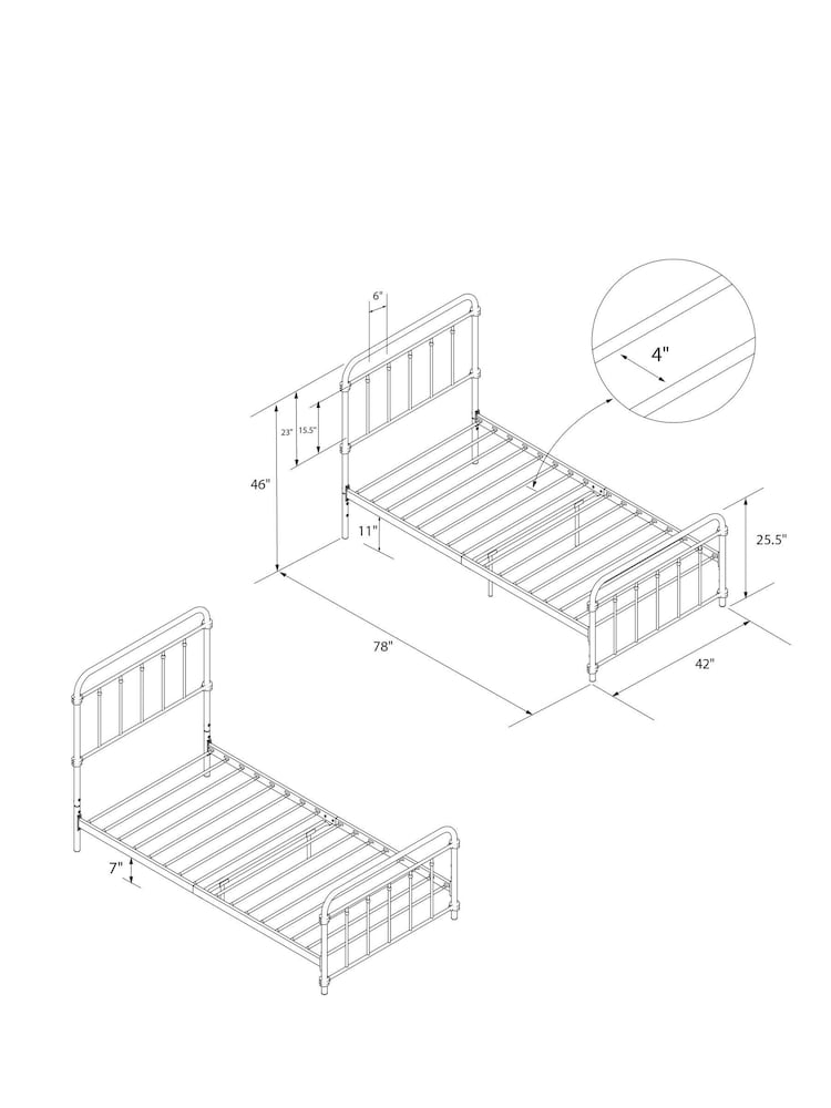 Dorel Home Bronze Wallace Metal Bed - Image 10 of 10