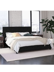 Dorel Home Black Dakota Upholstered Bed - Image 1 of 6