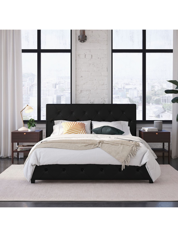 Dorel Home Black Dakota Upholstered Bed - Image 2 of 6