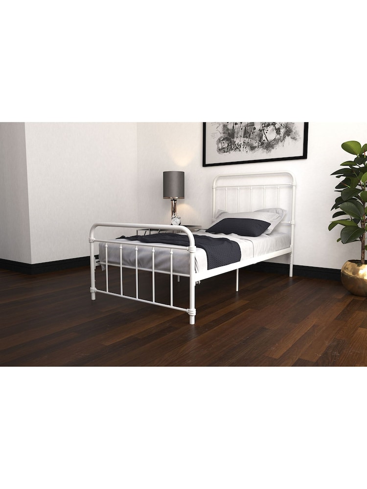 Dorel Home White Wallace Metal Bed - Image 1 of 6