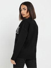 PixieGirl Petite Black Bah Humbug Christmas Jumper - Image 3 of 5