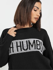 PixieGirl Petite Black Bah Humbug Christmas Jumper - Image 4 of 5