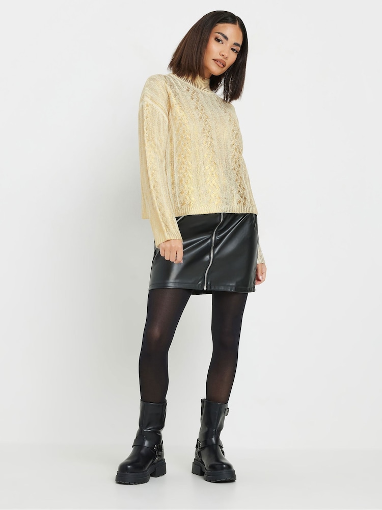PixieGirl Petite Gold Metallic Cable Jumper - Image 2 of 5