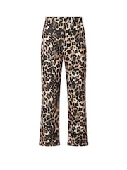 PixieGirl Petite Brown Animal Side Stripe Wide Leg Trousers - Image 5 of 5