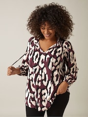 Evans Red Jersey Crepe Boho Top - Image 1 of 5