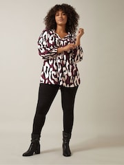 Evans Red Jersey Crepe Boho Top - Image 2 of 5