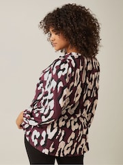Evans Red Jersey Crepe Boho Top - Image 3 of 5