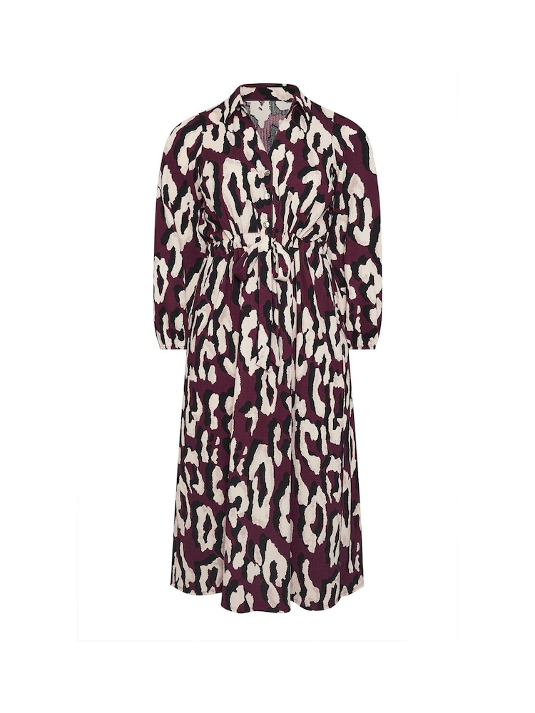 Evans Red Half Placket Dress With Gold Button - Image 5 of 5