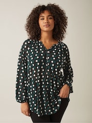 Evans Geometric Print Boho Blouse - Image 1 of 5