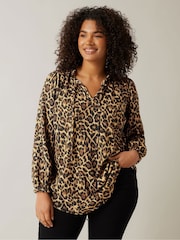 Evans Red Jersey Crepe Boho Top - Image 1 of 5