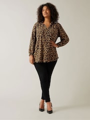 Evans Red Jersey Crepe Boho Top - Image 2 of 5