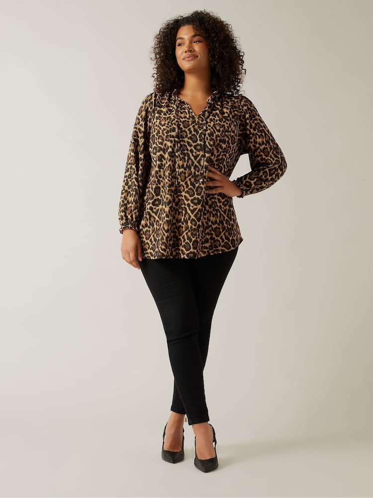 Evans Red Jersey Crepe Boho Top - Image 2 of 5