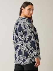 Evans Blue Jersey Crepe Boho Top - Image 2 of 5