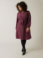 Evans Red Short Dress With Gold Buttons - Image 1 of 5