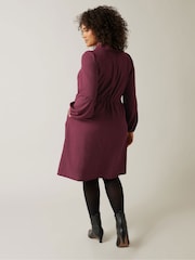 Evans Red Short Dress With Gold Buttons - Image 3 of 5