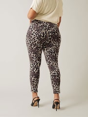 Evans Leopard Print Bengaline Brown Trousers - Image 3 of 5
