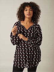 Evans Geometric Print Boho Blouse - Image 1 of 5