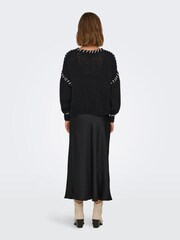 ONLY Black Contrast Stitch Knitted Jumper - Image 2 of 7