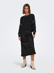 ONLY Black Contrast Stitch Knitted Jumper - Image 4 of 7