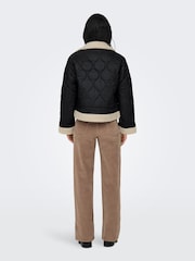 ONLY Black Padded Borg Jacket - Image 5 of 6