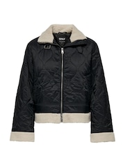 ONLY Black Padded Borg Jacket - Image 6 of 6