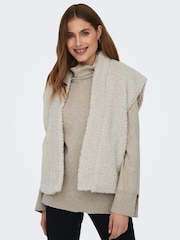ONLY Cream Teddy Borg Gilet - Image 1 of 6