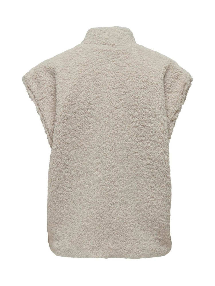 ONLY Cream Teddy Borg Gilet - Image 6 of 6