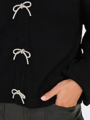 ONLY Black Long Sleeve Bow Embellished Cardigan - Image 4 of 6