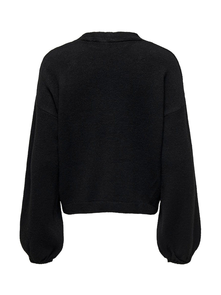ONLY Black Long Sleeve Bow Embellished Cardigan - Image 6 of 6