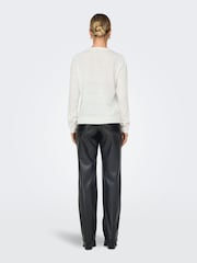 ONLY White Sequin Bow Knitted Christmas Jumper - Image 2 of 6