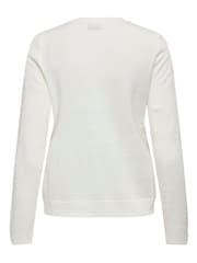 ONLY White Sequin Bow Knitted Christmas Jumper - Image 6 of 6