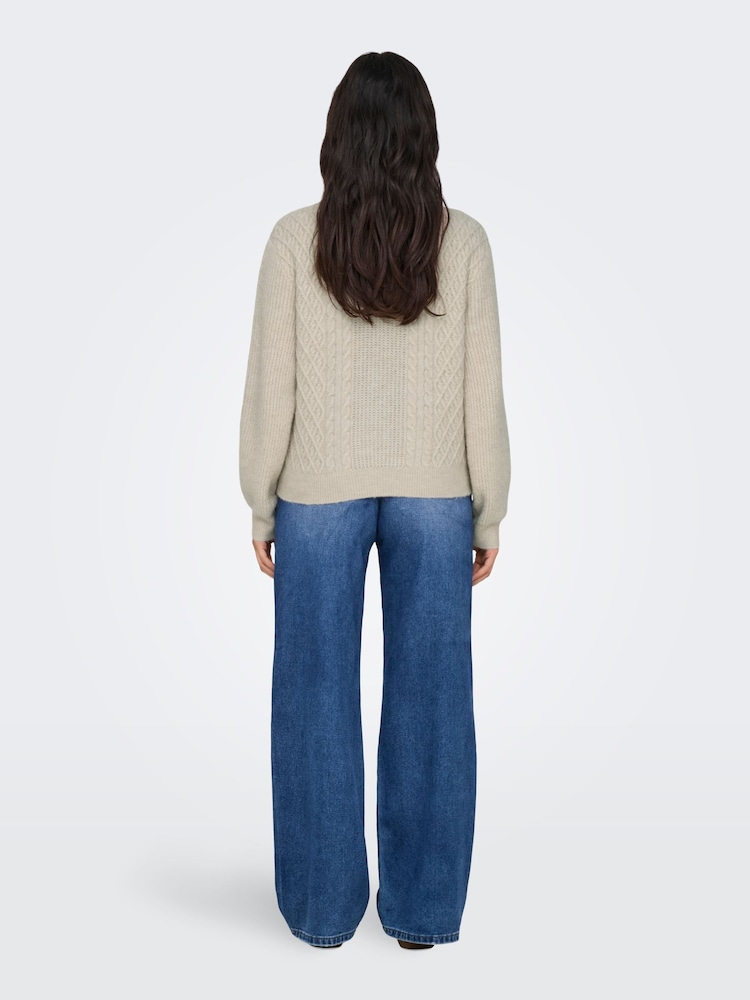 ONLY Cream Zip Front Knitted Cardigan - Image 2 of 7