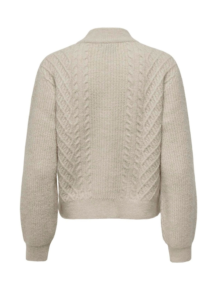 ONLY Cream Zip Front Knitted Cardigan - Image 7 of 7